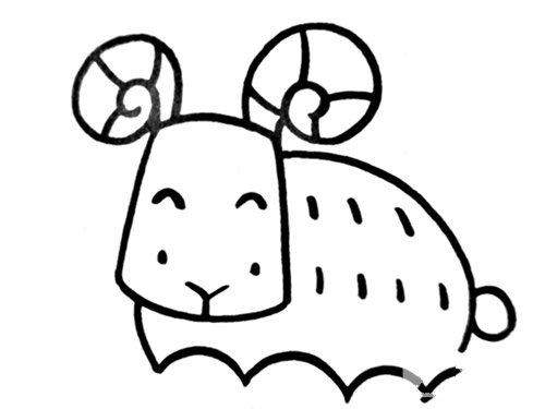 儿童动物简笔画绵羊的画法
