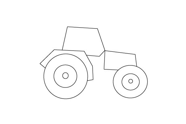 4.用四边形画出拖拉机的驾驶室轮廓线条。