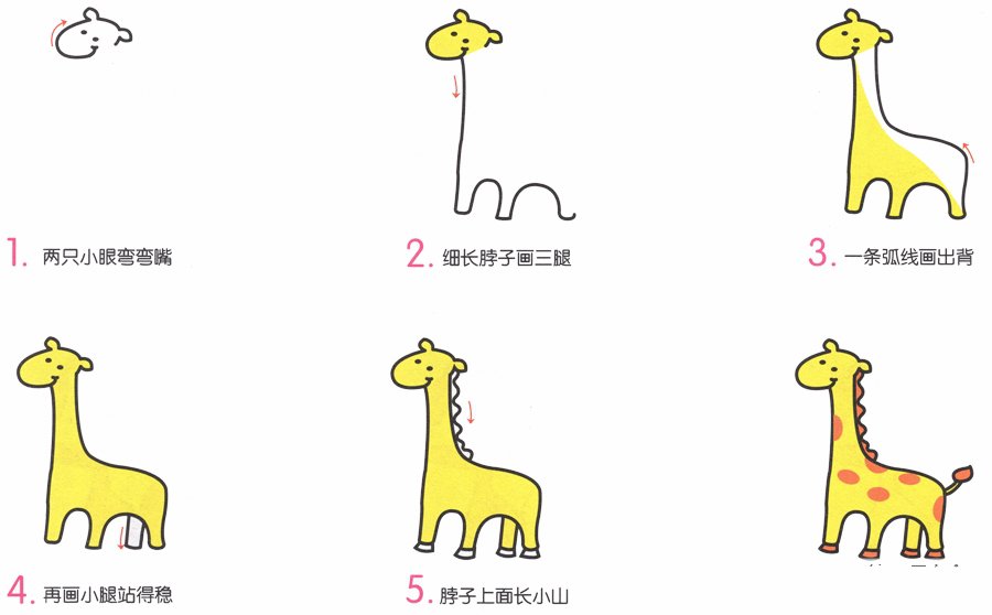 长颈鹿简笔画画法