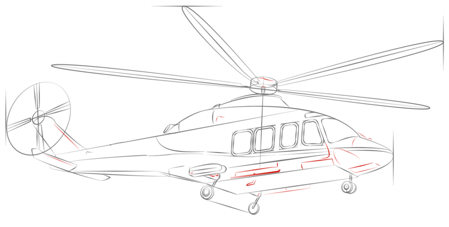 如何画直升机