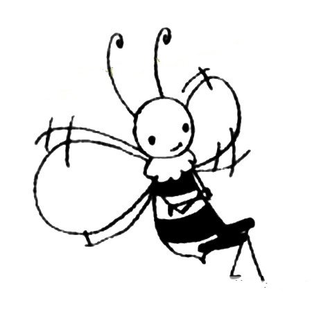 1.悠闲的蜜蜂简笔画