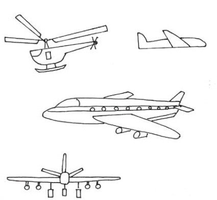 卡通航天飞机简笔画教程
