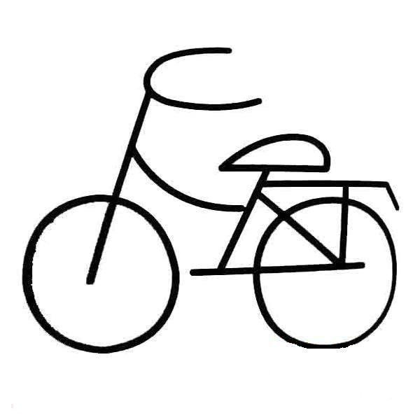 一组自行车的简笔画图片