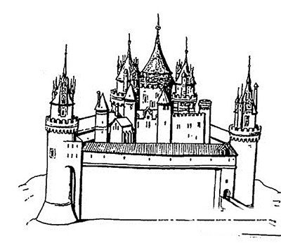 建筑图片 欧洲城堡简笔画