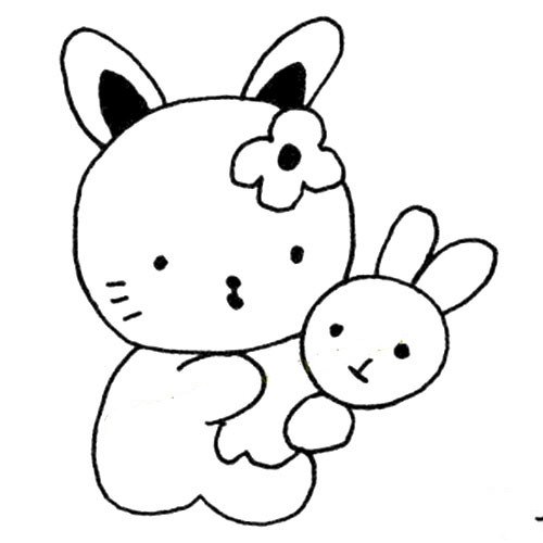 兔子妈妈抱小兔子