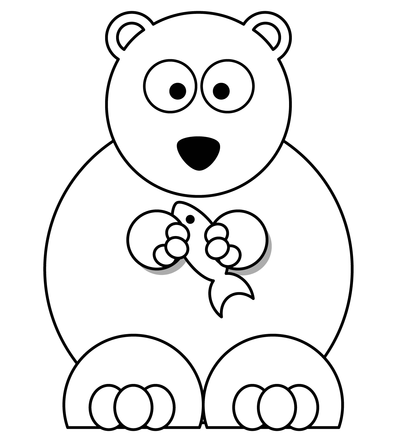 幼儿北极熊画法