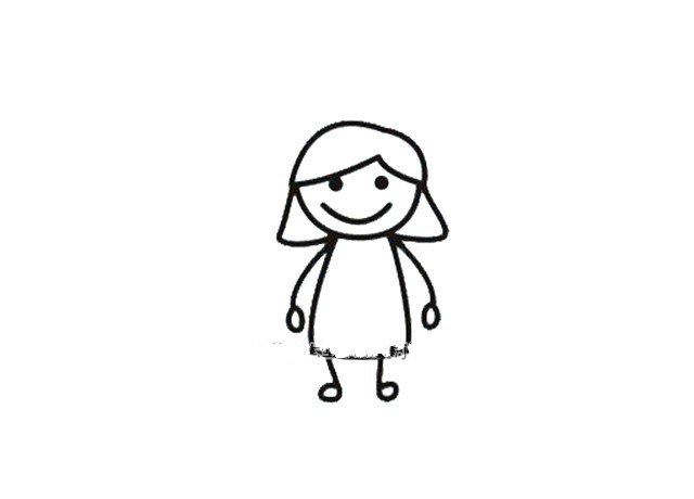 超简单的小女孩简笔画图片4