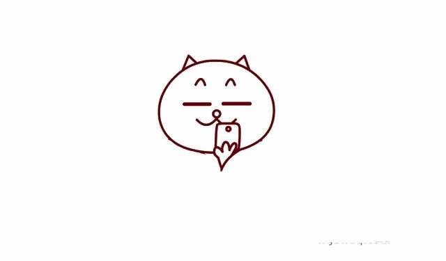画一只玩手机的小猫