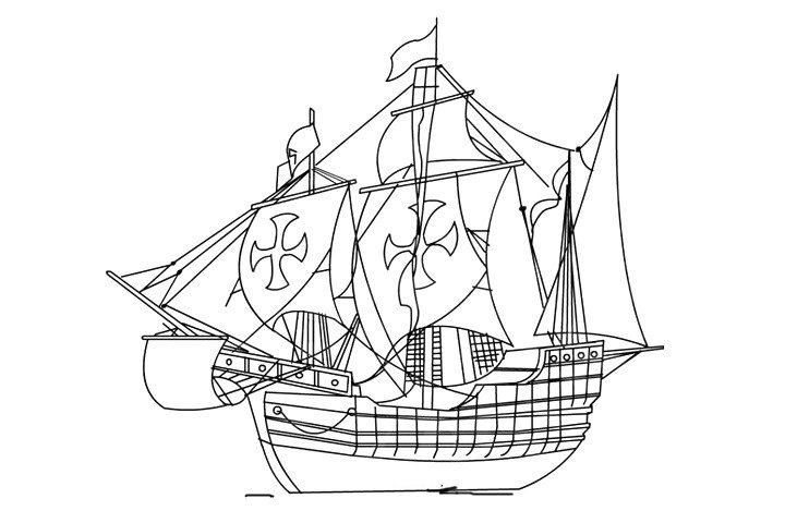 古代大船简笔画图片