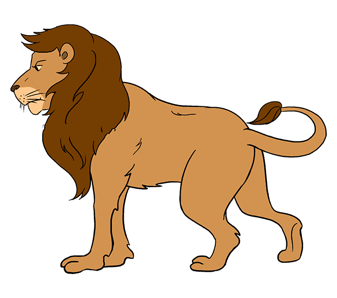 雄壮的狮子简笔画图片2
