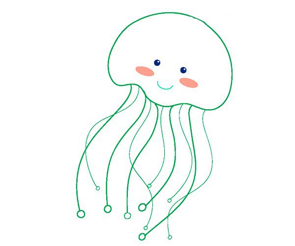 可爱的水母简笔画图片