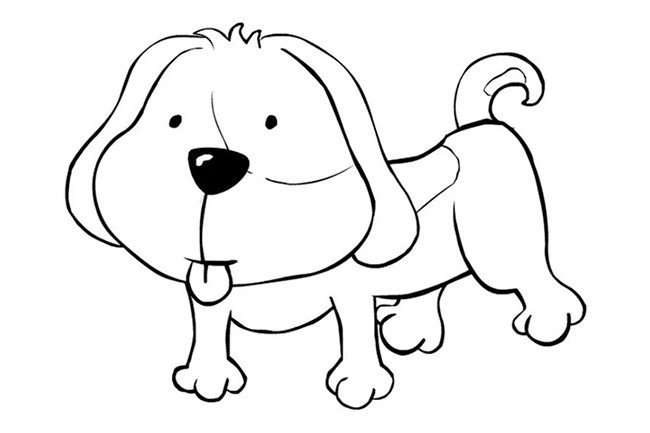 简单可爱的小狗简笔画3