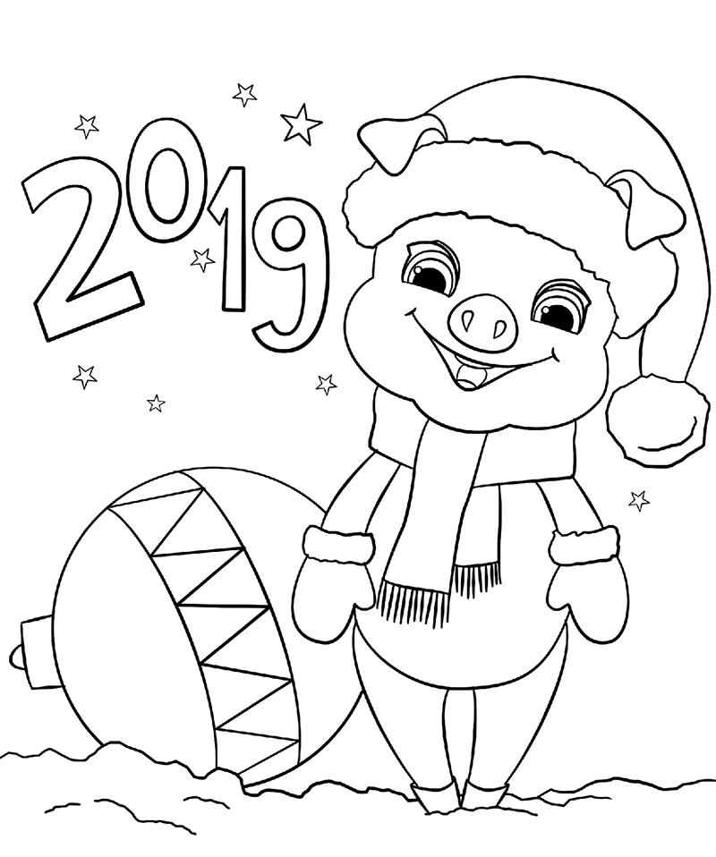 2019新年小猪简笔画