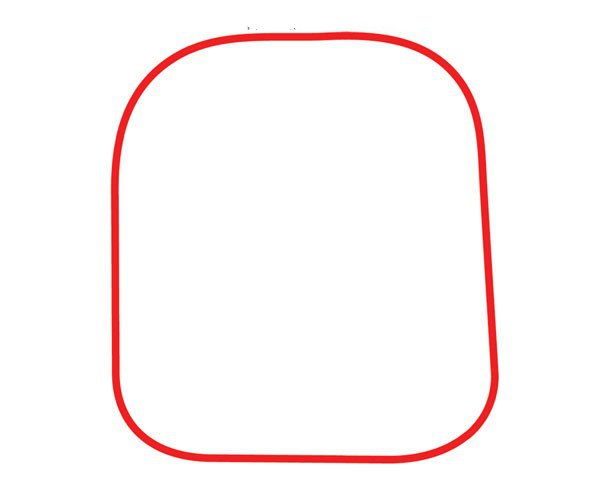 （步骤1）画一个圆角矩形。