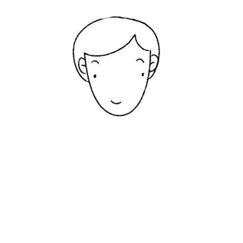 3.简单地画出头发。