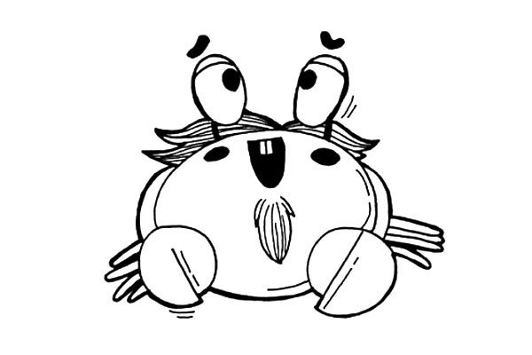 卡通螃蟹简笔画图片2