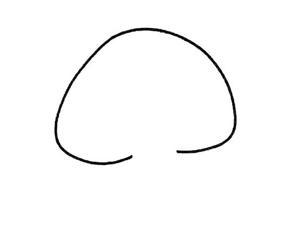 1.先画一个伞形。