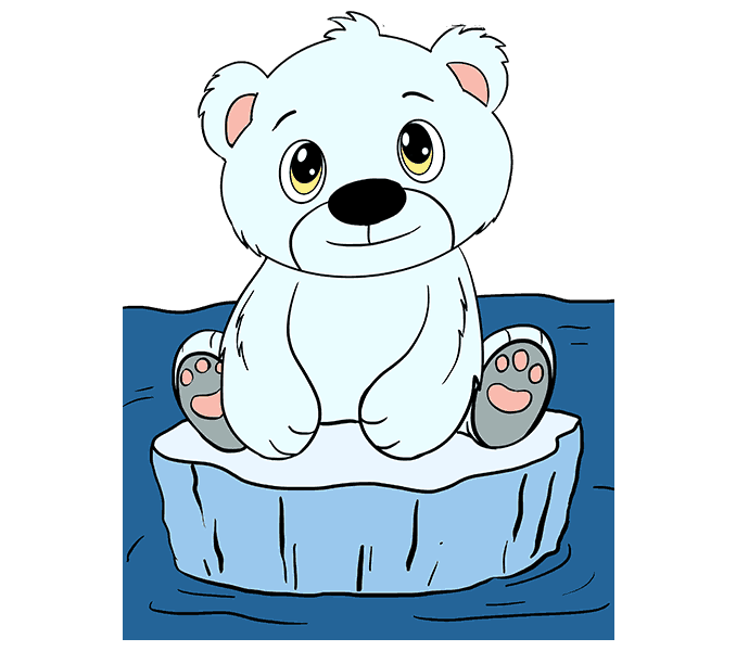 可爱的小北极熊简笔画图片2