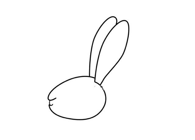 第二步：给兔子画上大大的脑袋。