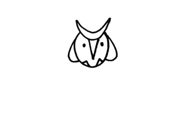 第三步：先给猫头鹰的身体装饰一下，再画上猫头鹰的眼睛和翅膀。