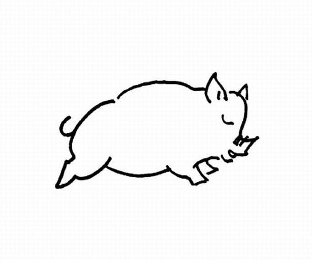 幼儿简笔画动物 小猪