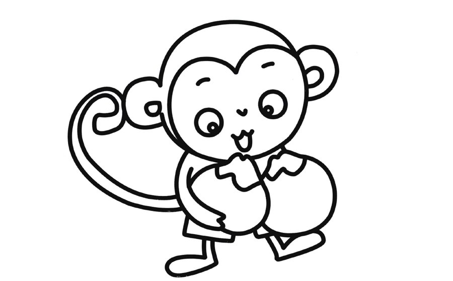 小猴子简笔画图片