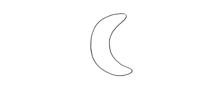 2.再画一个字母C，勾勒出一个弯弯的月亮。