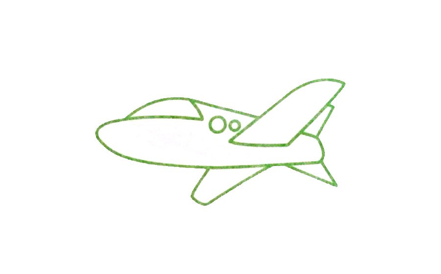 幼儿飞机简笔画画法