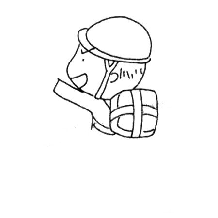 3.画出士兵的手臂和背包