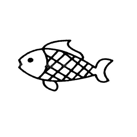 超简单鱼的简笔画