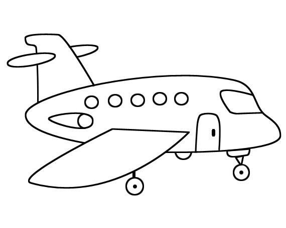 卡通喷气式飞机的画法简笔画图片大全-www.jbhdq.com