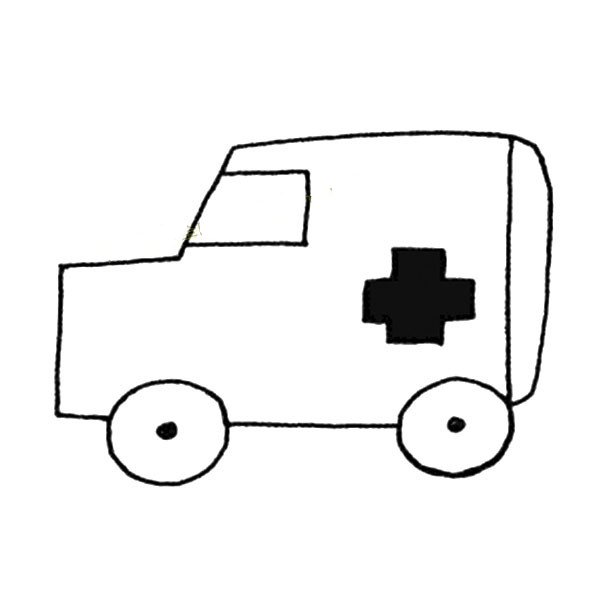 超简单救护车简笔画图片
