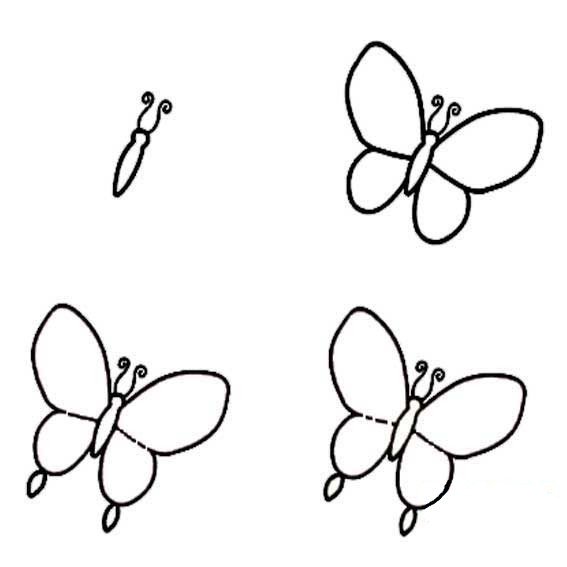 关于蝴蝶的简笔画画法