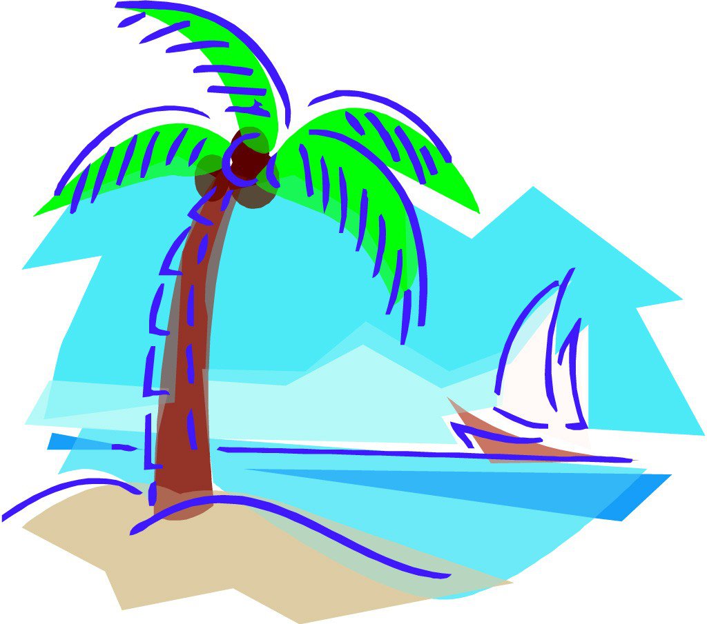 彩色椰子树简笔画图片