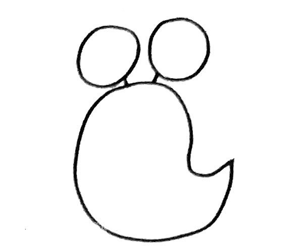 卡通蜗牛简笔画步骤2