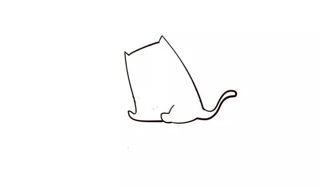 小猫钓鱼简笔画画法