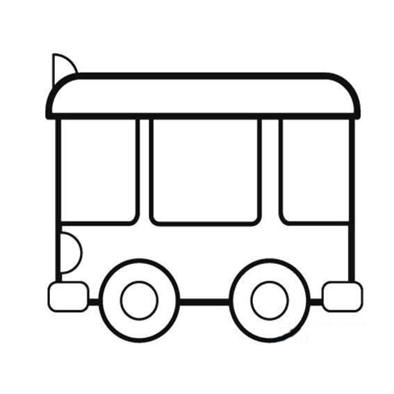 幼儿简笔画 简单的公共汽车简笔画