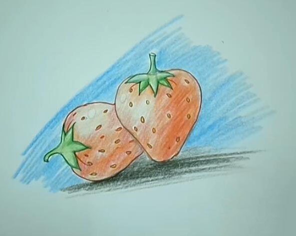 草莓的画法步骤图