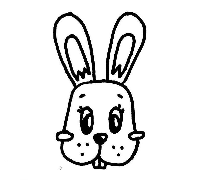 兔子头像简笔画