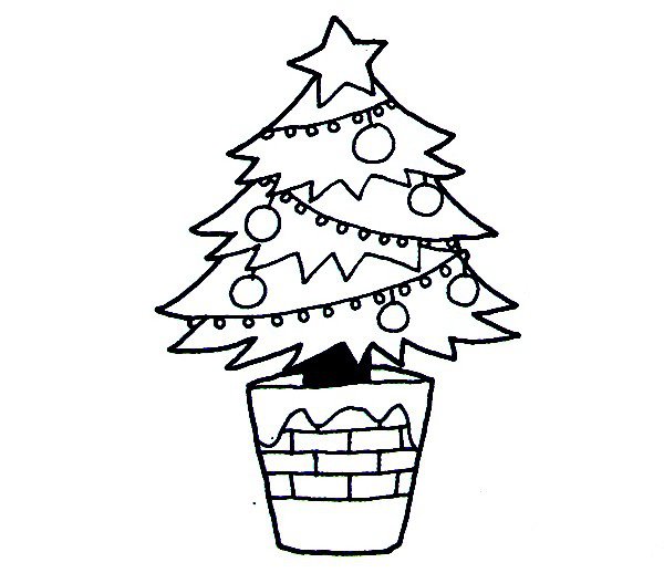 简单的圣诞树简笔画图片