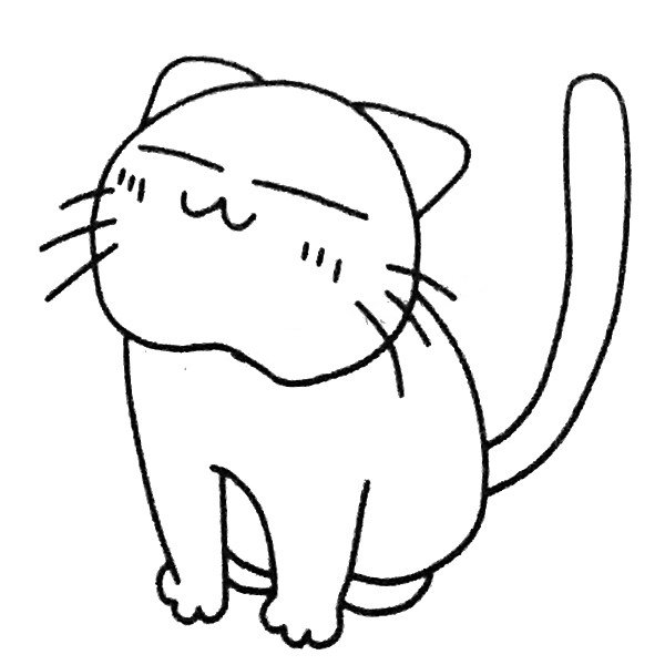 撒娇的小猫简笔画图片