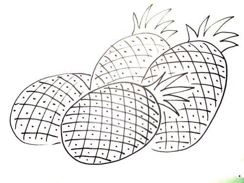 菠萝的简笔画画法