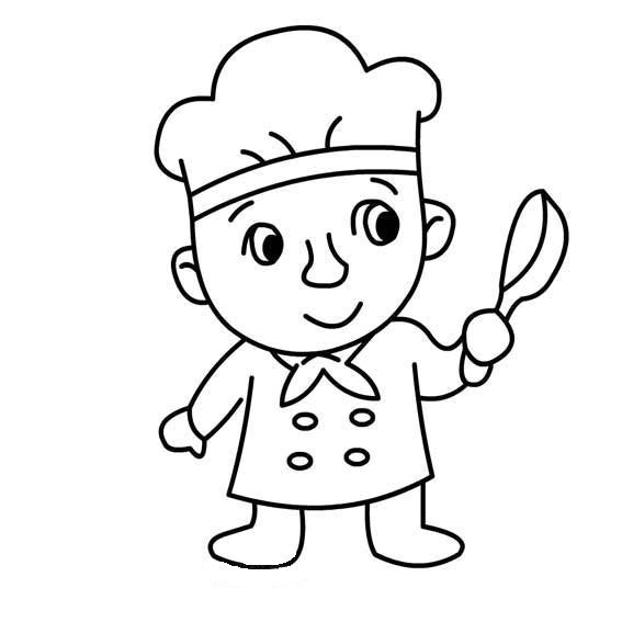 儿童人物简笔画厨师