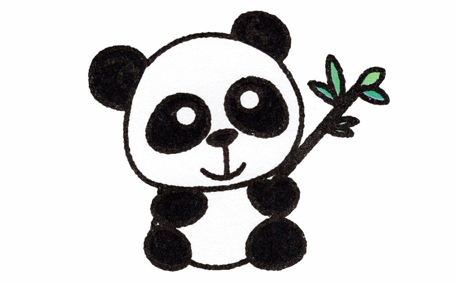 简笔画熊猫的画法