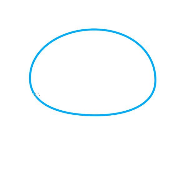 1.轻轻画一个椭圆（这是一条引导线，之后就会被擦掉。）