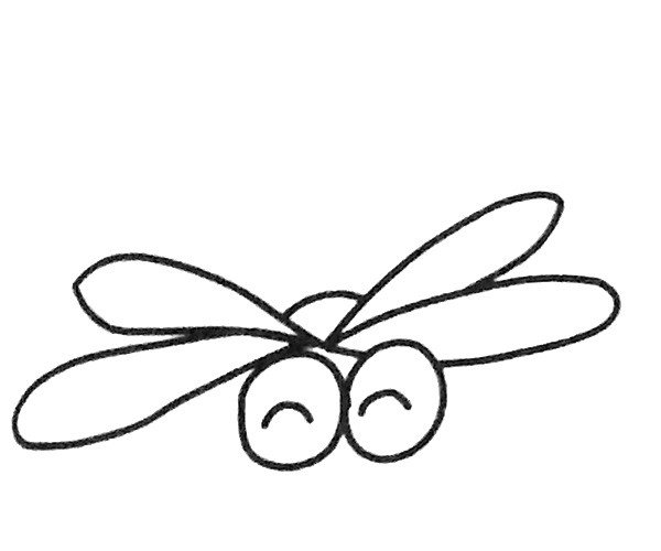 蜻蜓简笔画步骤3