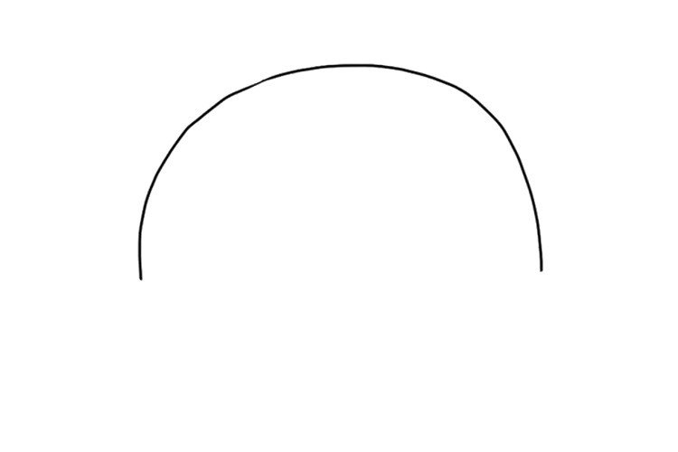 1.先画一个大大的半圆。