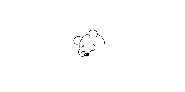 第七步.我们画出维尼熊的大鼻子。
