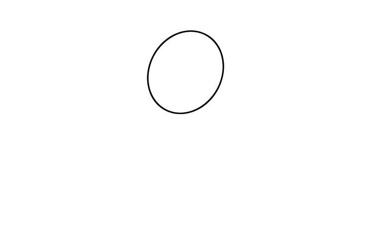 1.用一个圆形画出头部的位置。