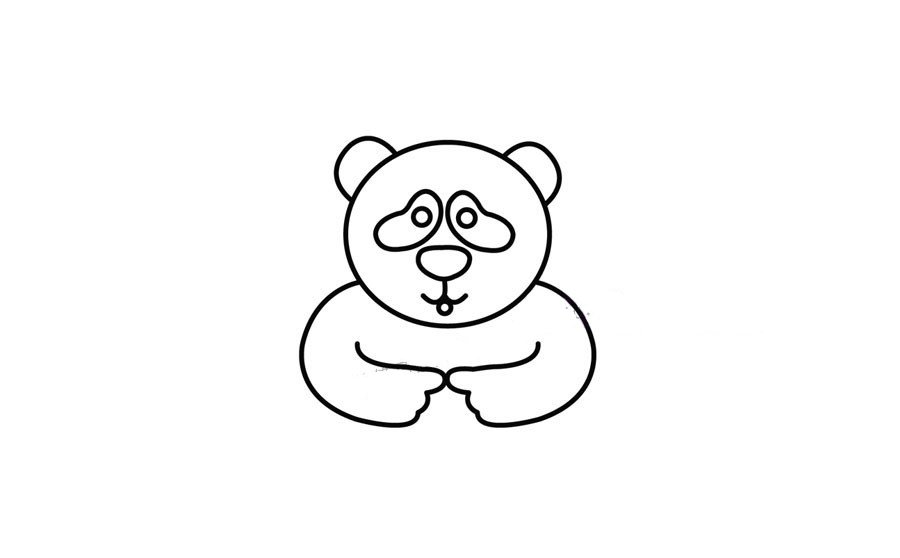 3.画熊猫的双手动作